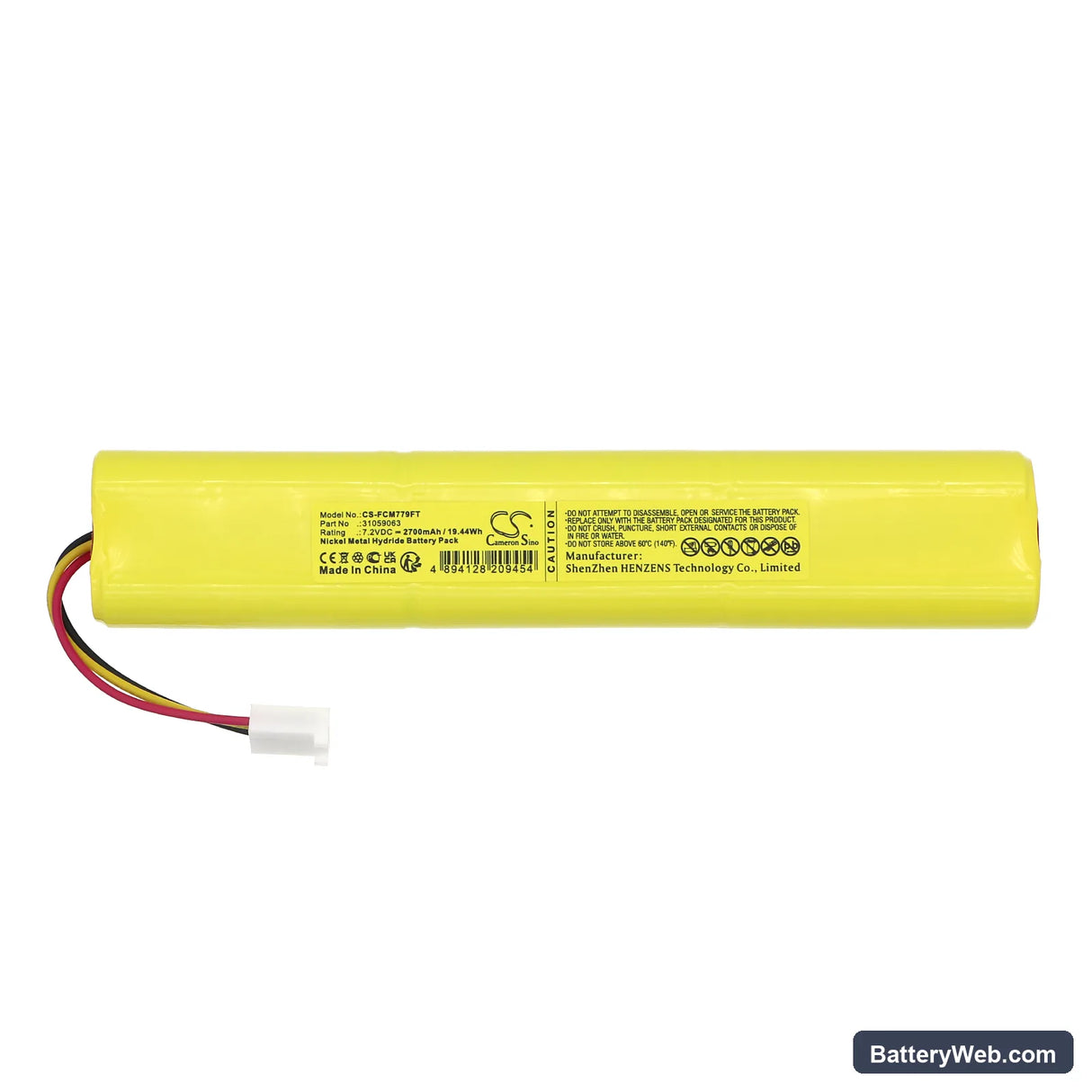 Facom 779.CL16 Replacement Battery, 7.2V, 2700mAh, Ni-MH 3