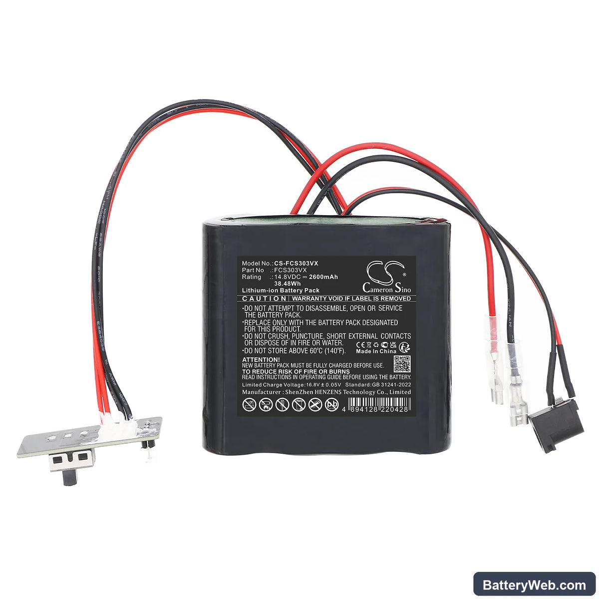 ProfiCare PC-AKS3034 Replacement Battery, 14.8V, 2600mAh, Li-ion 5