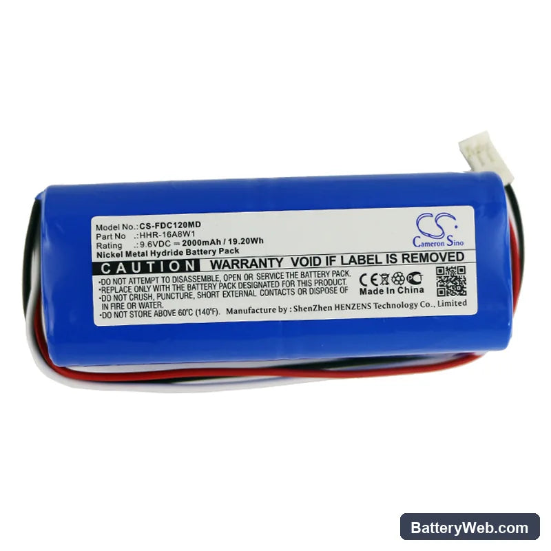 Fukuda ECG Cardisuny C120 Replacement Battery, 9.6V, 2000mAh, Ni-MH 3