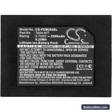 Flir DM284 Replacement Battery, 3.7V, 2500mAh, Li-ion 5