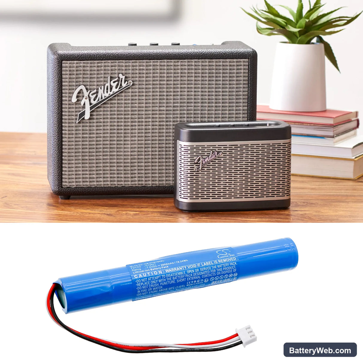 Fender Newport Replacement Battery, 7.4V, 2600mAh, Li-ion 6