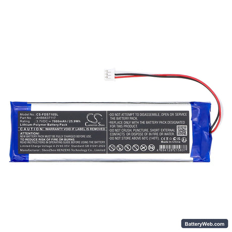 Fluke DS701 Diagnostic Videoscope Replacement Battery, 3.7V, 7000mAh, Li-Polymer 3