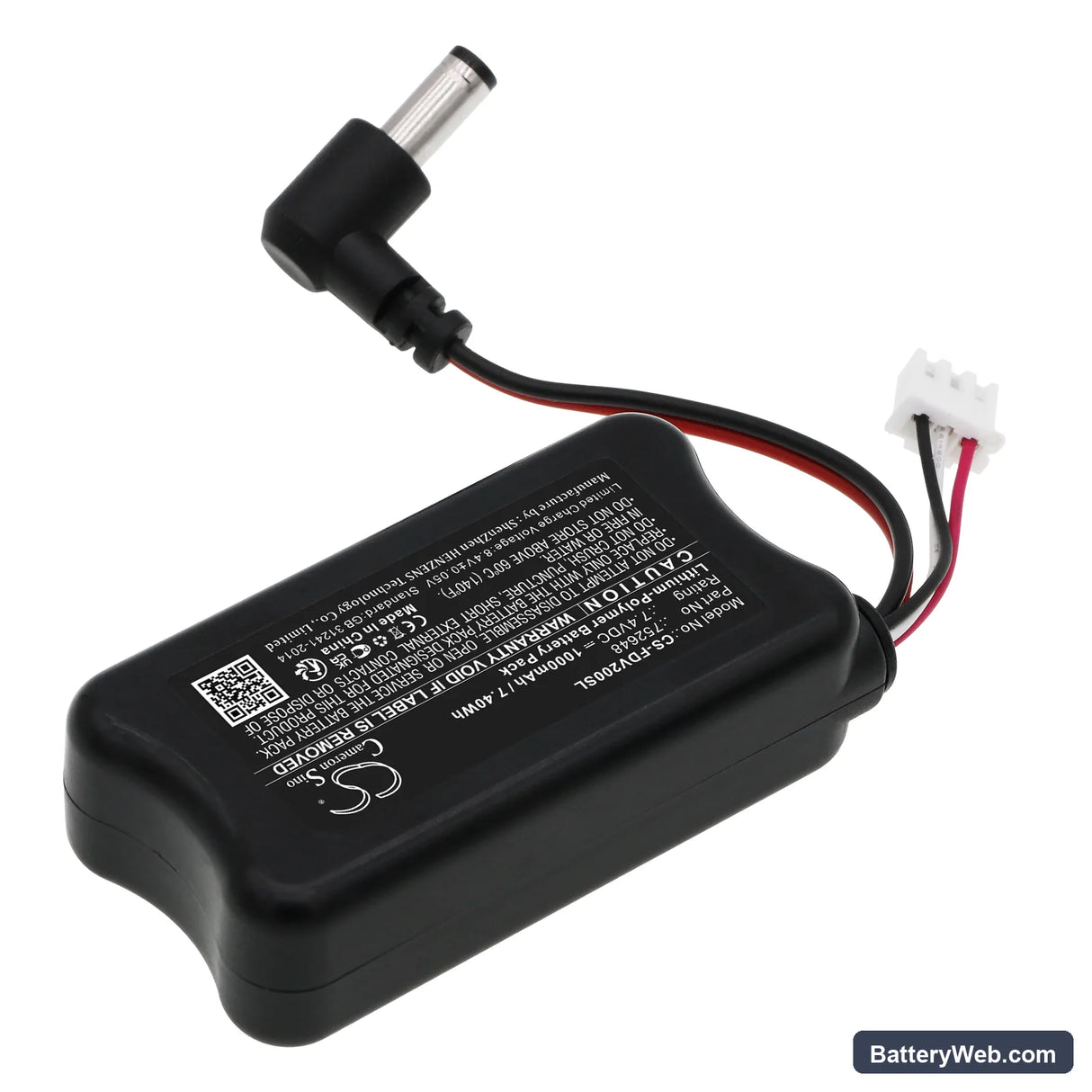 Fatshark Dominator V2 Replacement Battery, 7.4V, 1000mAh, Li-Polymer 2