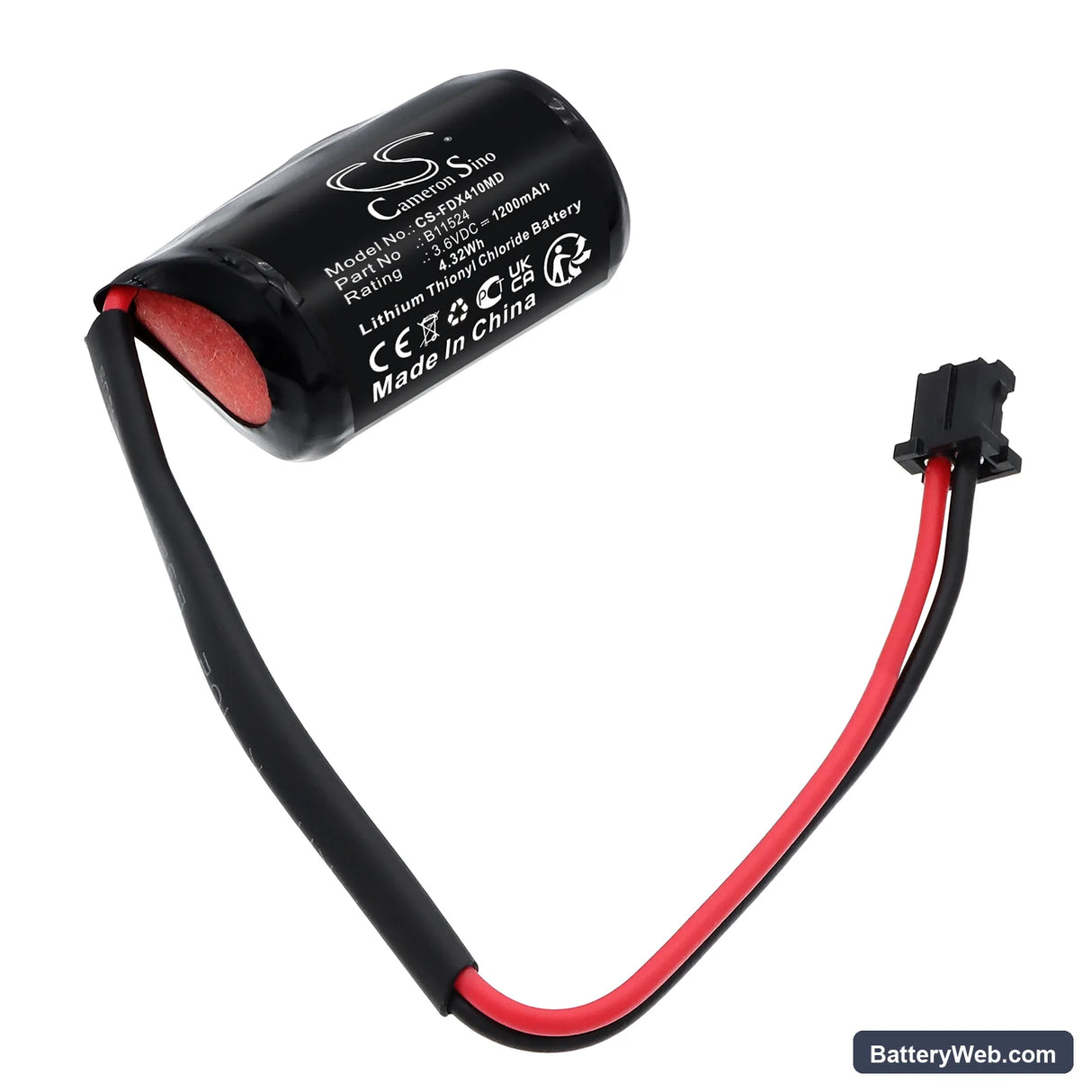 Fukuda Denshi FCP-4101 ECG Memory Replacement Battery, 3.6V, 1200mAh, Li-SOCl2 1