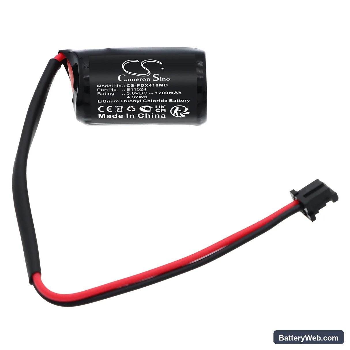 Fukuda Denshi FCP-4101 ECG Memory Replacement Battery, 3.6V, 1200mAh, Li-SOCl2 3