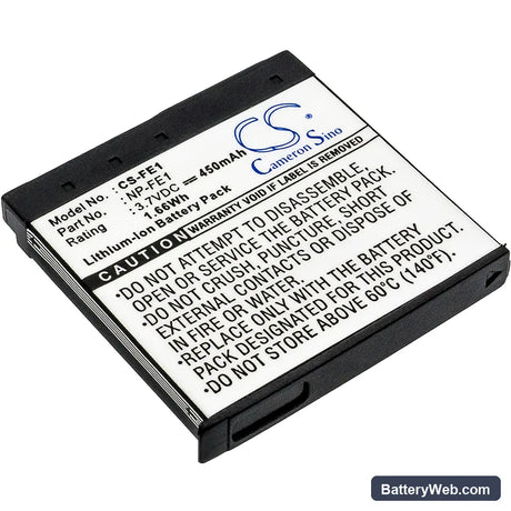 Sony Cyber-shot DSC-T7 Replacement Battery, 3.7V, 450mAh, Li-ion 1