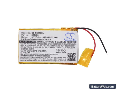 Fiio E7 Replacement Battery, 3.7V, 1000mAh, Li-Polymer 5