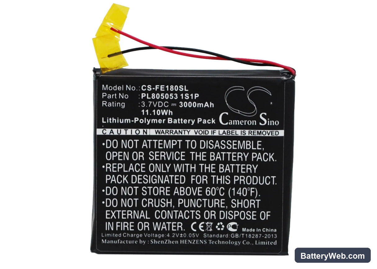 Fiio E18 Replacement Battery, 3.7V, 3000mAh, Li-Polymer 1