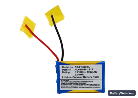 Fiio E5 Replacement Battery, 3.7V, 190mAh, Li-Polymer 1