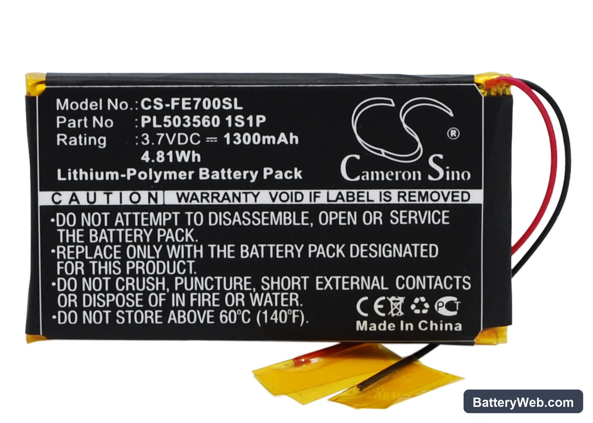 Fiio EO7K Replacement Battery, 3.7V, 1300mAh, Li-Polymer 1