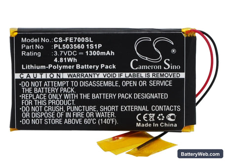 Fiio EO7K Replacement Battery, 3.7V, 1300mAh, Li-Polymer 1