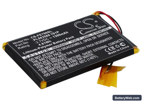Fiio EO7K Replacement Battery, 3.7V, 1300mAh, Li-Polymer 3