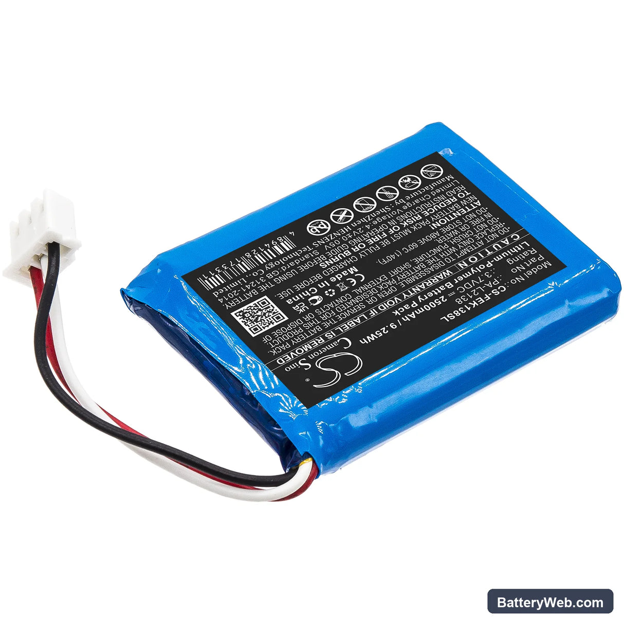 Fey Elektronik PA-L2138 Replacement Battery, 3.7V, 2500mAh, Li-Polymer 2