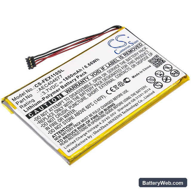 Fiio X1 ii Replacement Battery, 3.7V, 1800mAh, Li-Polymer 1
