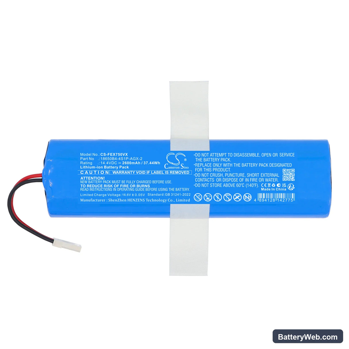 Ilife B5 Max Replacement Battery, 14.4V, 2600mAh, Li-ion 3