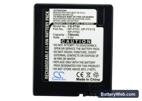 Sony DCR-IP220E Replacement Battery, 7.4V, 750mAh, Li-ion 5
