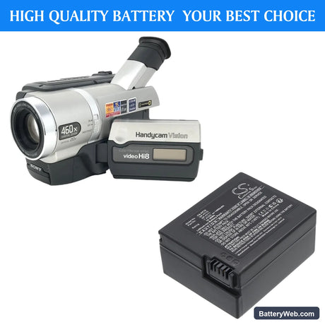 Sony DCR-PC9 Replacement Battery, 7.4V, 1400mAh, Li-ion 6