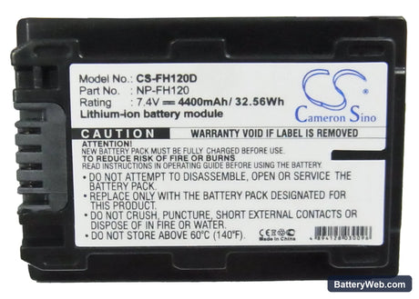 Sony DCR-DVD908E Replacement Battery, 7.4V, 4400mAh, Li-ion 5