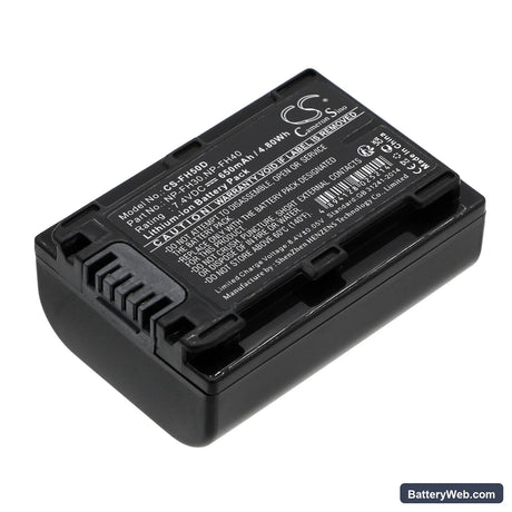 Sony DCR-DVD908E Replacement Battery, 7.4V, 650mAh, Li-ion 1