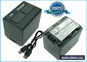 Sony DCR-DVD908E Replacement Battery, 7.4V, 1400mAh, Li-ion 1