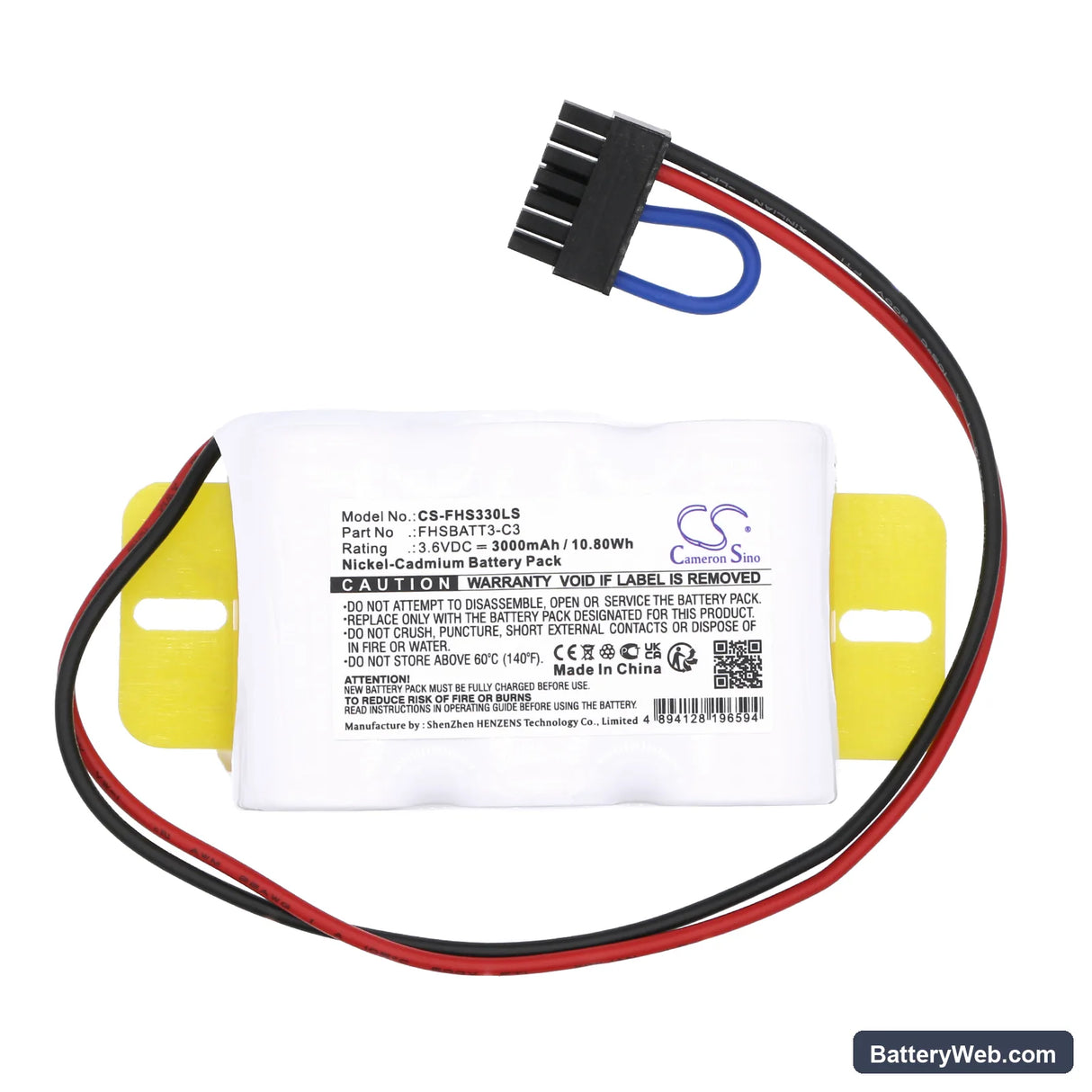 Fullham FHSBATT3-C3 Replacement Battery, 3.6V, 3000mAh, Ni-CD 3