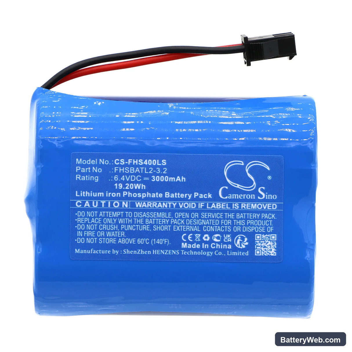 Fullham FHSAC1-UNV-40L Replacement Battery, 6.4V, 3000mAh, LiFePO4 3