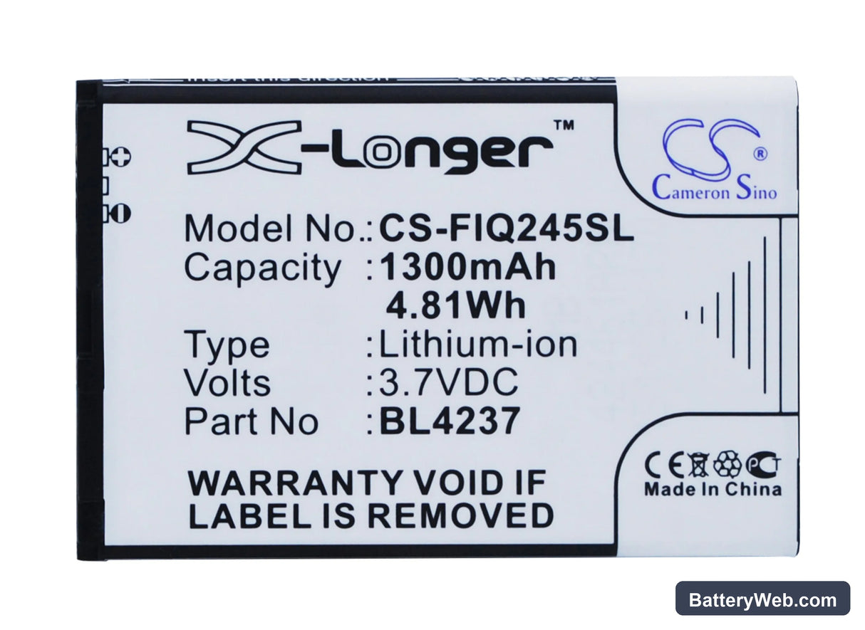 Fly IQ245 Replacement Battery, 3.7V, 1300mAh, Li-ion 5