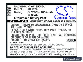 Fly FS504 Replacement Battery, 3.7V, 1800mAh, Li-ion 1