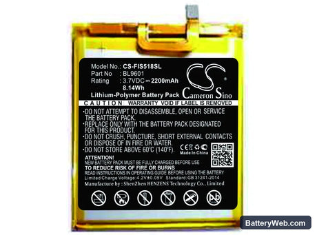 Fly FS518 Replacement Battery, 3.7V, 2200mAh, Li-Polymer 1