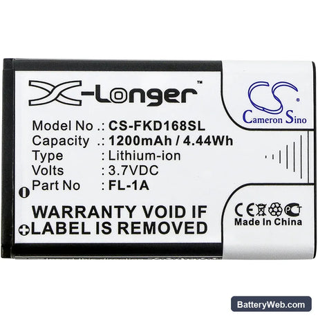 Fukuda EK-168G Replacement Battery, 3.7V, 1200mAh, Li-ion 3