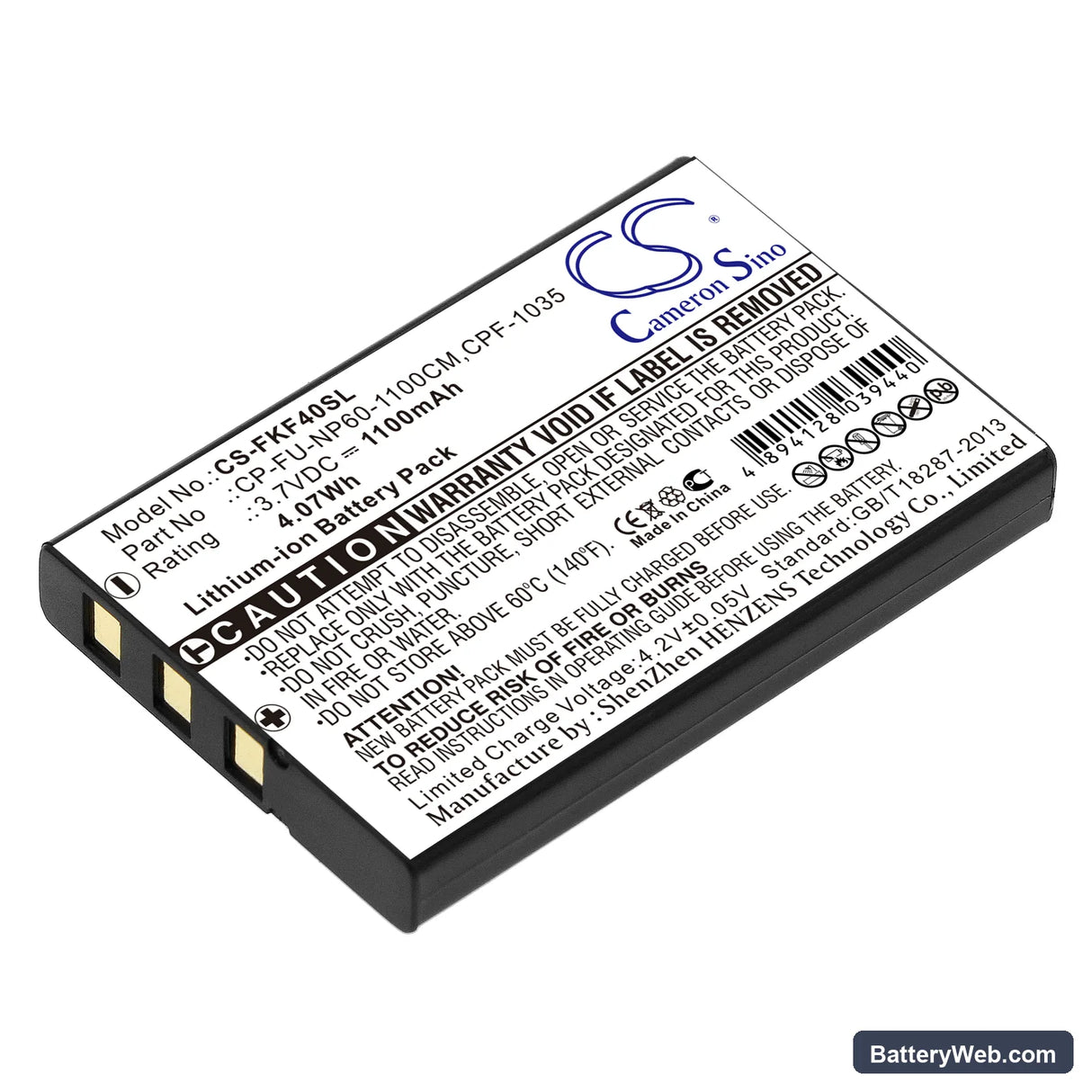 GoBandit LIFE Replacement Battery, 3.7V, 1100mAh, Li-ion 1