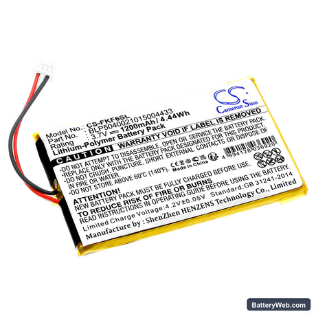 Falk F3 Replacement Battery, 3.7V, 1200mAh, Li-Polymer 1