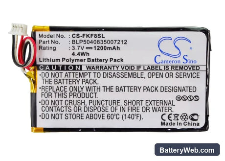 Falk F5 Replacement Battery, 3.7V, 1200mAh, Li-Polymer 6