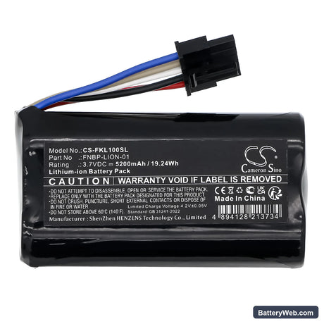Fluke LIQ-100 Replacement Battery, 3.7V, 5200mAh, Li-ion 3