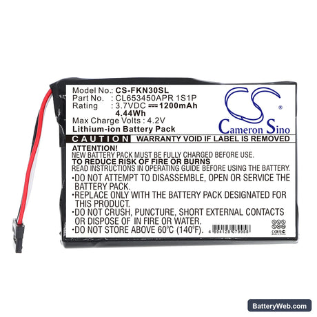Falk N30 Replacement Battery, 3.7V, 1200mAh, Li-ion 3