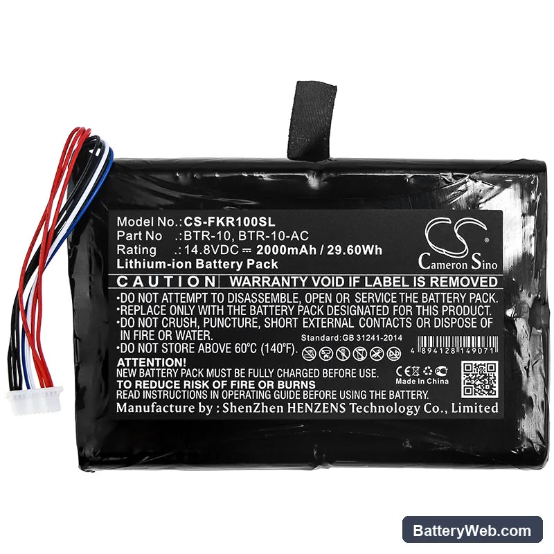 Fujikura 12S Fusion Splicer Replacement Battery, 14.8V, 2000mAh, Li-ion 3