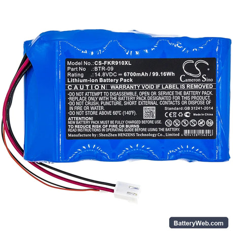Fujikura FSM-80C Replacement Battery, 14.8V, 6700mAh, Li-ion 3