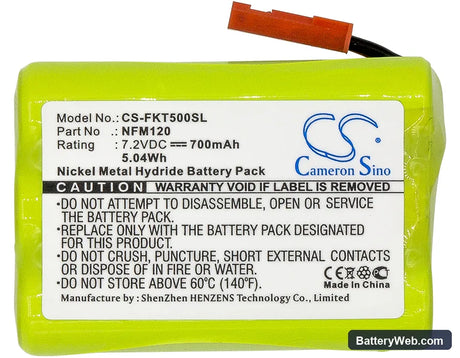 Fluke FiberInspector Mini Replacement Battery, 7.2V, 700mAh, Ni-MH 3