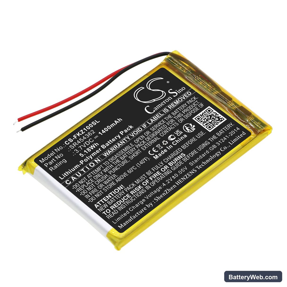 Milink 7" AV player & navigation Replacement Battery, 3.7V, 1400mAh, Li-Polymer 1