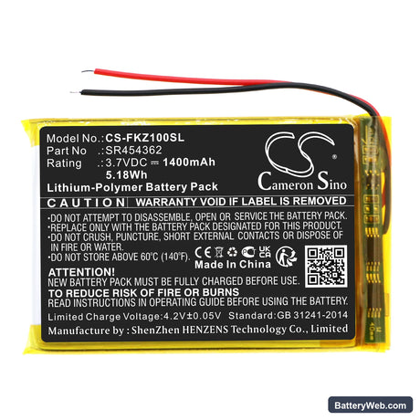 Milink 7" AV player & navigation Replacement Battery, 3.7V, 1400mAh, Li-Polymer 3