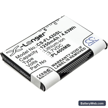 Fujitsu Loox 400 Replacement Battery, 3.7V, 1250mAh, Li-ion 1