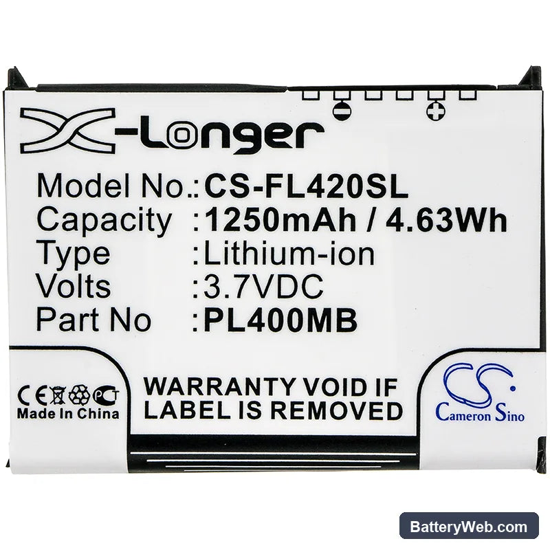 Fujitsu Loox 400 Replacement Battery, 3.7V, 1250mAh, Li-ion 3