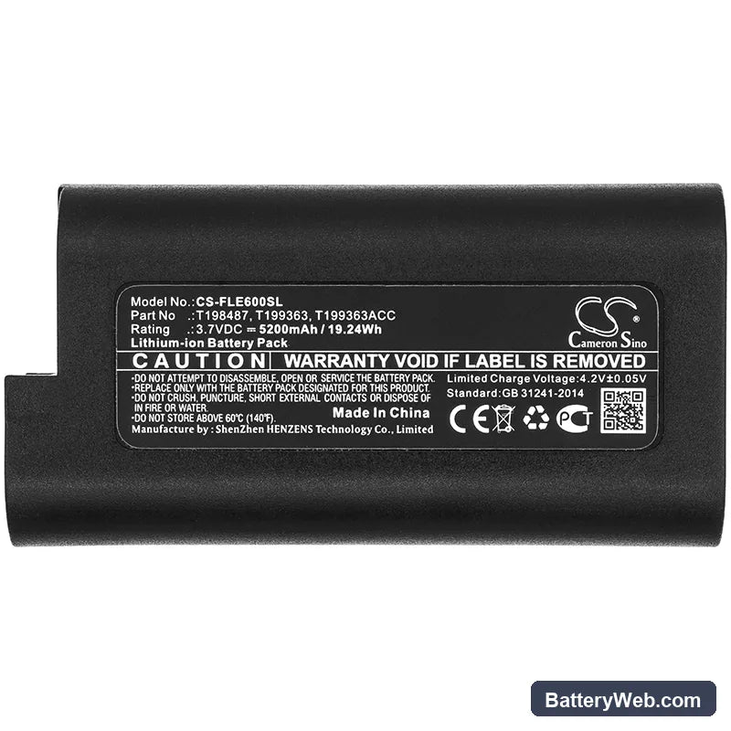 Flir E33 Replacement Battery, 3.7V, 5200mAh, Li-ion 5