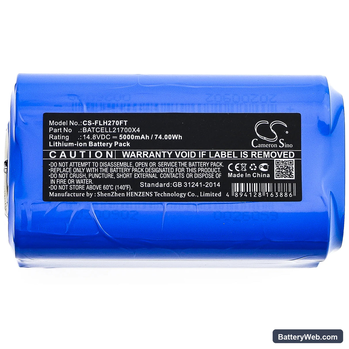 Bigblue CB6500P Replacement Battery, 14.8V, 5000mAh, Li-ion 3