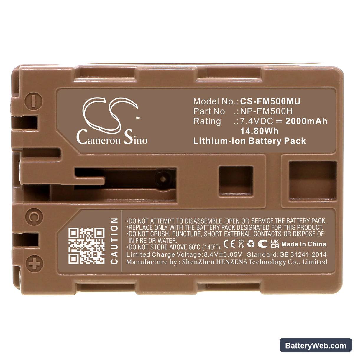 Sony DSLR-A100 Replacement Battery, 7.4V, 2000mAh, Li-ion 5