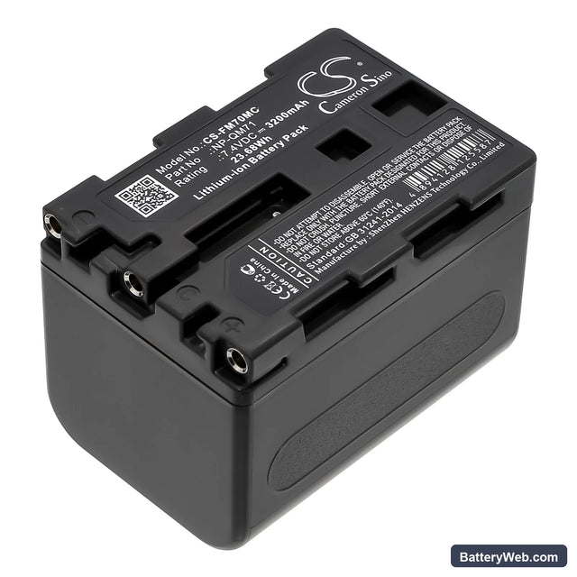 Sony CCD-TRV108 Replacement Battery, 7.4V, 3200mAh, Li-ion 1