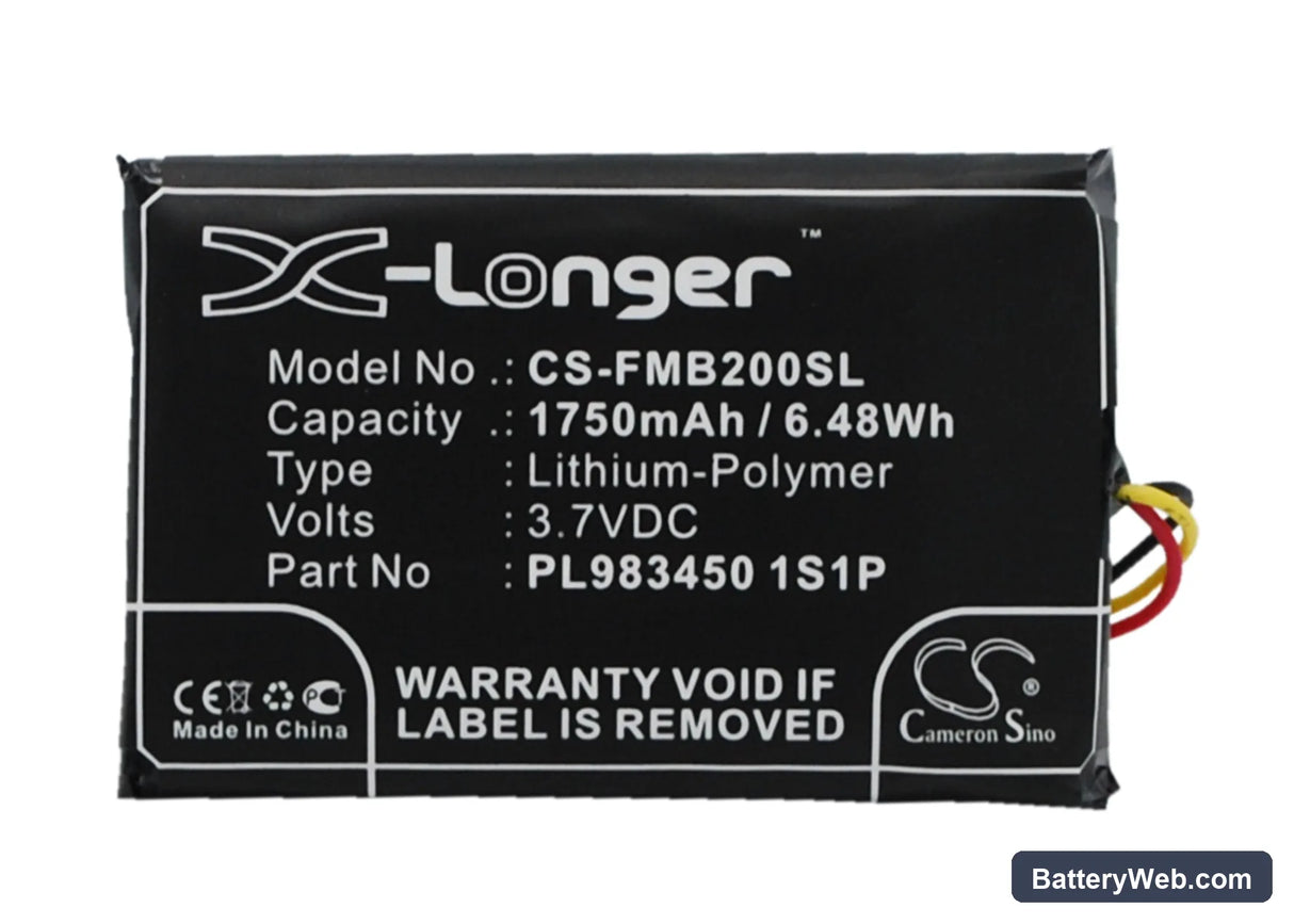 Falcom Mambo 2 Replacement Battery, 3.7V, 1750mAh, Li-Polymer 1