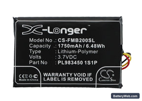 Falcom Mambo 2 Replacement Battery, 3.7V, 1750mAh, Li-Polymer 1