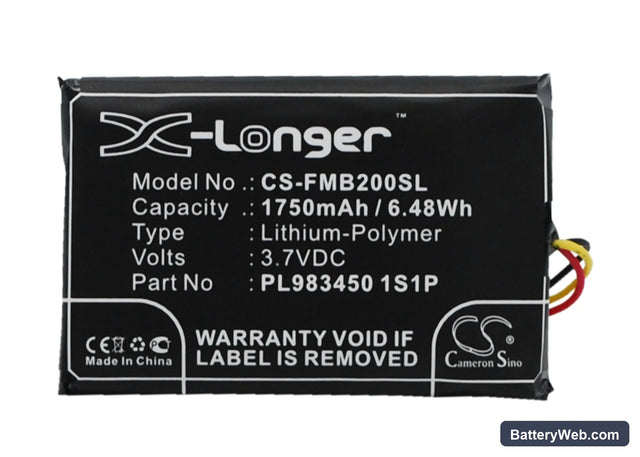 Falcom Mambo 2 Replacement Battery, 3.7V, 1750mAh, Li-Polymer 1