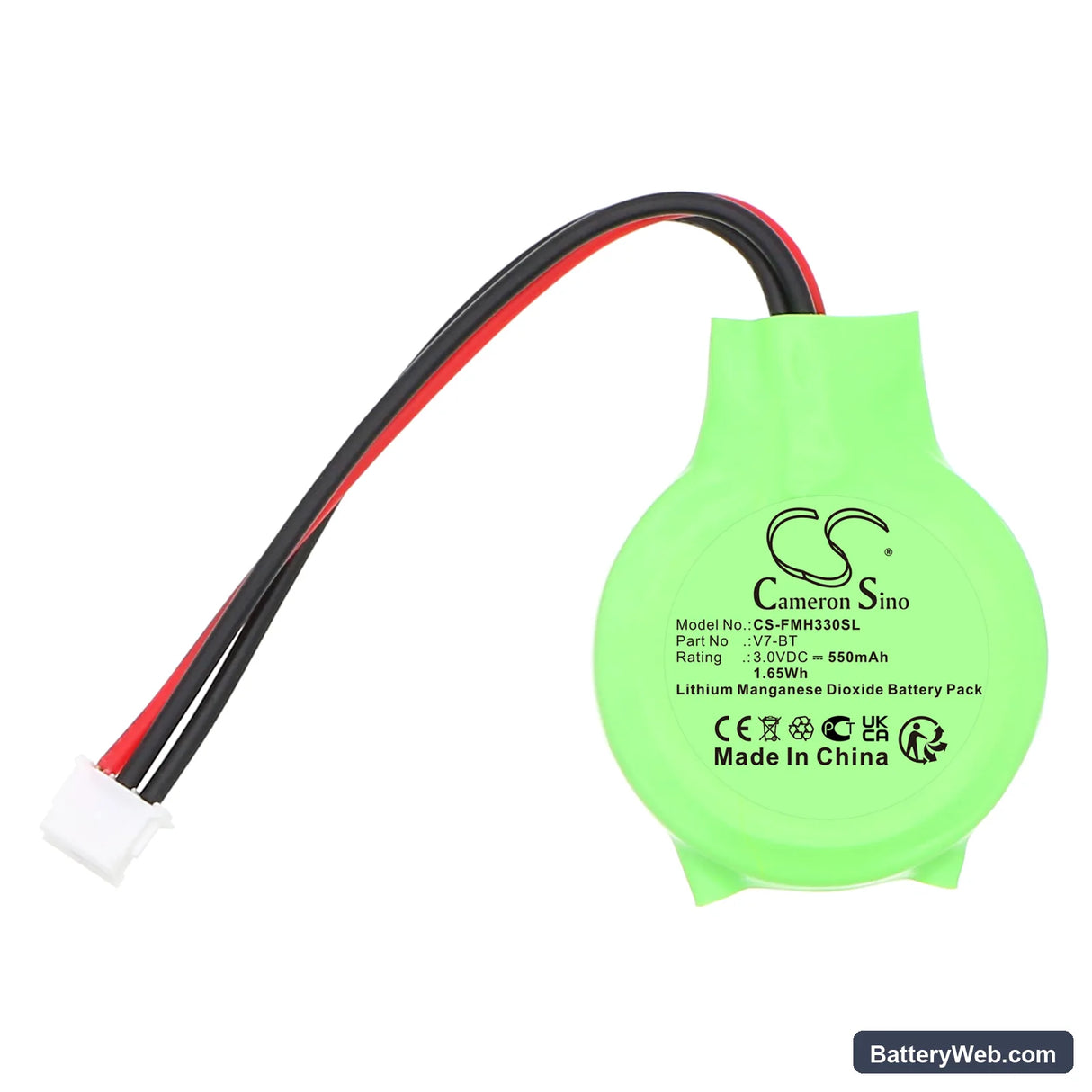 Fuji Electric UG221 Replacement Battery, 3V, 550mAh, Li-MnO2 3